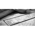 Aquieen SS 304 Tile/Marble Insert Shower Channel Water Drainer for Bathroom with Anti-Foul Cockroach Trap (Side Hole, 12")