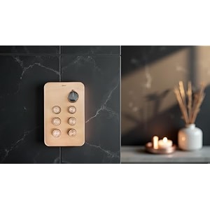 aquieen thermostatic diverter with push button amp flow control brushed rose gold 6 way