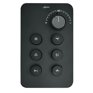 aquieen thermostatic diverter with push button amp flow control matt black 6 way