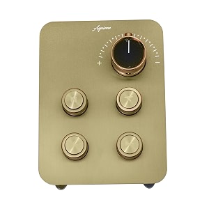 aquieen thermostatic diverter with push button amp flow control brushed gold 4 way
