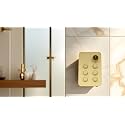 Aquieen Thermostatic Diverter with Push Button &amp; Flow Control (Gold, 6 Way)