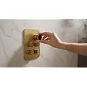 Aquieen Thermostatic Diverter with Push Button &amp; Flow Control (Gold, 4 Way)