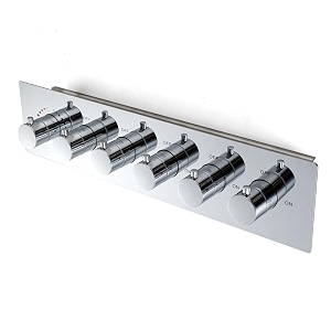 aquieen wall mounted 5 way thermostatic diverter chrome - h chrome - h
