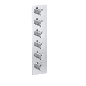 aquieen wall mounted 5 way thermostatic diverter chrome - h chrome - v