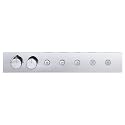 Aquieen Wall Mounted Temperature & Flow Control Thermostatic Diverter Push button (Crystal Knob) 5 Way Diverter