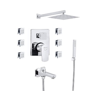 aquieen zura diverter set with shower system amp hand shower with body jet 834 shower multi function 6 body jet