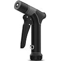 Aquor Utility Spray Nozzle – Heavy-Duty Garden Hose Nozzle with Dual Flow Control, Adjustable Jet to Cone Spray, Water Hose Sprayer for Lawn, Car Wash, Dog Wash, Cleaning, and Gardening – Jet Black