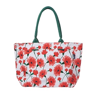 aqva printed cotton canvas tote bag for women amp men - reusable shoulder bag with full top zipper inner pocket