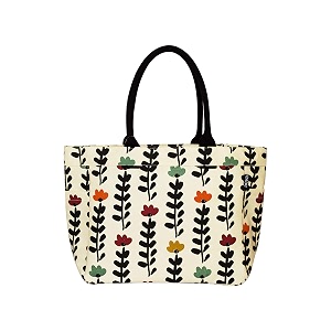 aqva printed cotton canvas tote bag for women amp men - reusable shoulder bag with full top zipper inner pocket