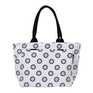 aqva printed cotton canvas tote bag for women amp men - reusable shoulder bag with full top zipper inner pocket