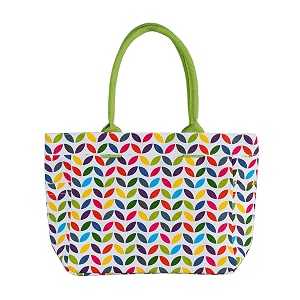 aqva printed cotton canvas tote bag for women amp men - reusable shoulder bag with full top zipper inner pocket