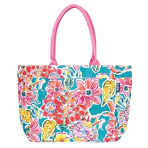 aqva printed cotton canvas tote bag for women amp men - reusable shoulder bag with full top zipper inner pocket
