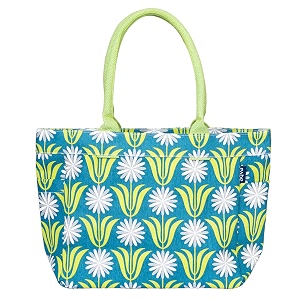 aqva printed cotton canvas tote bag for women amp men - reusable shoulder bag with full top zipper inner pocket