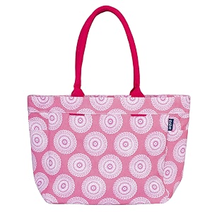 aqva printed cotton canvas tote bag for women amp men - reusable shoulder bag with full top zipper inner pocket