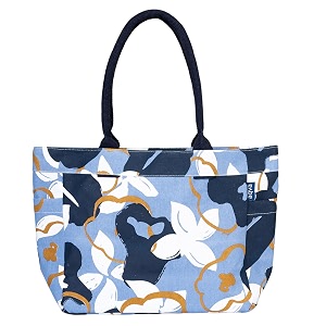 aqva printed cotton canvas tote bag for women amp men - reusable shoulder bag with full top zipper inner pocket