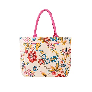 aqva printed cotton canvas tote bag for women amp men - reusable shoulder bag with full top zipper inner pocket