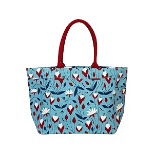 aqva printed cotton canvas tote bag for women amp men - reusable shoulder bag with full top zipper inner pocket