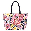 AQVA Printed Cotton Canvas Tote Bag for Women &amp; Men - Reusable Shoulder Bag with Full Top Zipper, Inner Pocket