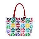 AQVA Printed Cotton Canvas Tote Bag for Women &amp; Men - Reusable Shoulder Bag with Full Top Zipper, Inner Pocket