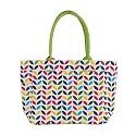 AQVA Printed Cotton Canvas Tote Bag for Women &amp; Men - Reusable Shoulder Bag with Full Top Zipper, Inner Pocket