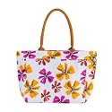 AQVA Printed Cotton Canvas Tote Bag for Women &amp; Men - Reusable Shoulder Bag with Full Top Zipper, Inner Pocket