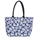 AQVA Printed Cotton Canvas Tote Bag for Women &amp; Men - Reusable Shoulder Bag with Full Top Zipper, Inner Pocket