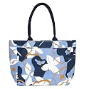 AQVA Printed Cotton Canvas Tote Bag for Women &amp; Men - Reusable Shoulder Bag with Full Top Zipper, Inner Pocket