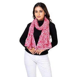 aqva printed cotton scarf for women lightweight soft scarves stoles for summer amp winter size 43 x 75 inches
