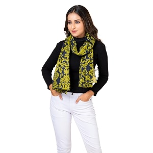 aqva printed cotton scarf for women lightweight soft scarves stoles for summer amp winter size 43 x 75 inches