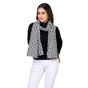 aqva printed cotton scarf for women lightweight soft scarves stoles for summer amp winter size 43 x 75 inches
