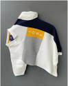 ARAAVI Colorblock Men Polo Neck White Grey