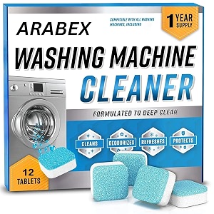 washing machine cleaner descaler 12 pack - deep cleaning tablets for he front loader amp top load washer clean inside drum and laundry tub seal washing machine cleaner tablets - 12 pack
