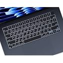 Arabic Keyboard Cover Skin for Apple 2026 2025 2024 2023 2022 MacBook Air Laptop with M5 M4 M3 M2 chip 15.3 inch A3448 A3241 A3114 A2941/MacBook Air 13.6 inch A3449 A2681 A3113 A3240 Protector-Black