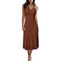 ArachampCloz Women39s Knit Adjustable Halter V Neck