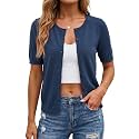 Arach&amp;Cloz Women's Wool Blend Cropped Business Casual Cardigan Sweater Tops