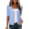 Arach&amp;Cloz Women's Lightweight Spring Summer Business Casual Cropped Short Sleeve Cardigan