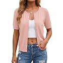 Arach&amp;Cloz Women's Wool Blend Cropped Business Casual Cardigan Sweater Tops