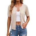 Arach&amp;Cloz Women's Wool Blend Cropped Business Casual Cardigan Sweater Tops