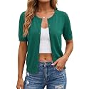 Arach&amp;Cloz Women's Wool Blend Cropped Business Casual Cardigan Sweater Tops