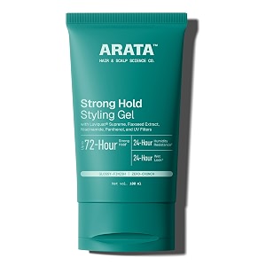 arata strong hold styling hair gel with flax seed extract  sleek slicked back styles  controls frizzy hair and flyaways  sls paraben amp drying alcohol-free 100 ml