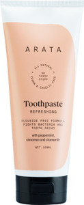 arata refreshing toothpasteprevents inflammation  tooth decayfluoride free toothpaste 100 ml