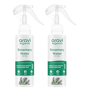 aravi organic rosemary water hair spray with aloe vera amp rice water  stimulates hair follicles boosts hair growth amp thickness reduces hair fall breakage amp dandruff  for men amp women - 100ml