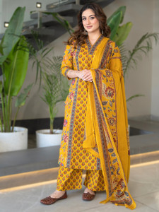 Arayna Printed Kurta Palazzo Dupatta Set