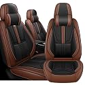 Arazi Front Car Seat Covers for Chevy Camaro 2016-2024,Black&amp;Brown Luxury