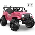 ARBELI 12V Electric Ride On Car, Toddler First Car, Pink
