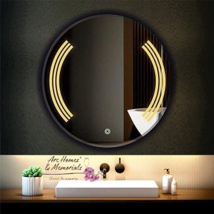 arc homes  memorials modern designed led circular wall mounted 1818inch  3 mode backlit lighted bathroom mirror circular finish  glossy