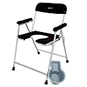 Frido Foldable Anti-Slip Shower Commode Chair with Stainless Steel Frame| Sturdy | 120Kg Capacity |Suitable for people with Limited Mobility | 21 Inches