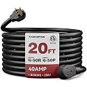 ARCCAPTAIN 40Amp 20ft Welder Extension Cord 8 AWG, 250V NEMA 6-50P to 6-50R