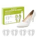 Arch Support Shoe Insoles & Insert - Bukihome Gel Arch Inserts for Flat Feet, Plantar Fasciitis - Adhesive Arch Pad for Foot Pain Relief - All Day Comfort - 0.3 Inch - 4 Pairs (Clear)