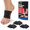 Arch Supports for Plantar Fasciitis Relief - Compression Sleeve & Foot Brace For Heel Pain, Bone Spurs, Flat Feet, High Arches - Copper Infused Arch Support Bands for Women & Men Over Socks - One Size - Black - 3-PACK